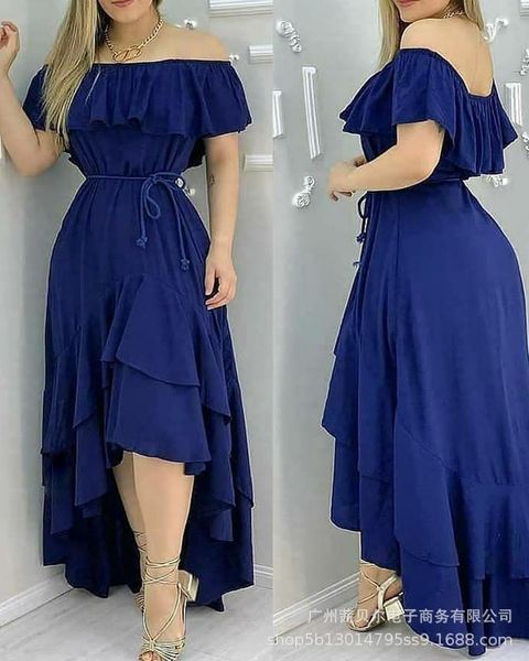 casual dresses long dress women blue irregular hem high waist slash collar off-shoulder solid color ruffle big swing, Black;gray
casual dresses long dress women blue irregular hem high waist slash collar off-shoulder solid color ruffle big swing, Black;gray