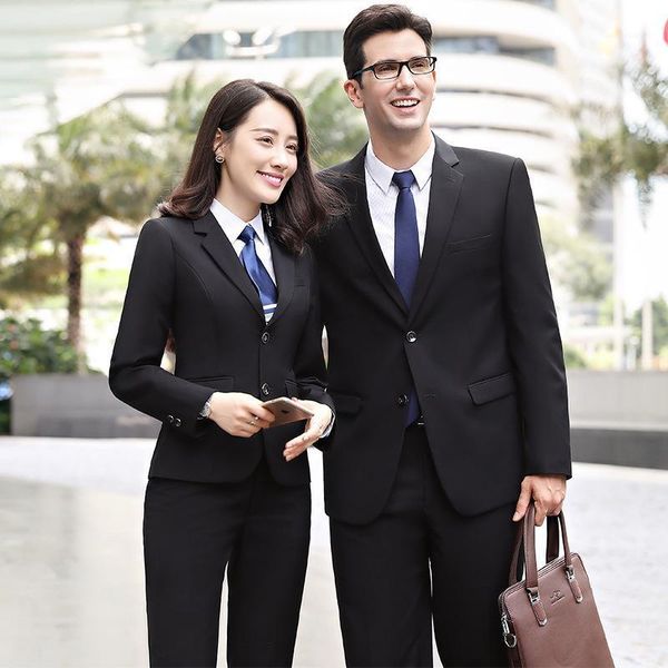 women's two piece pants business han edition career long-sleeved dress suits the el front desk work clothes for men and women with mone, White
women's two piece pants business han edition career long-sleeved dress suits the el front desk work clothes for men and women with mone, White