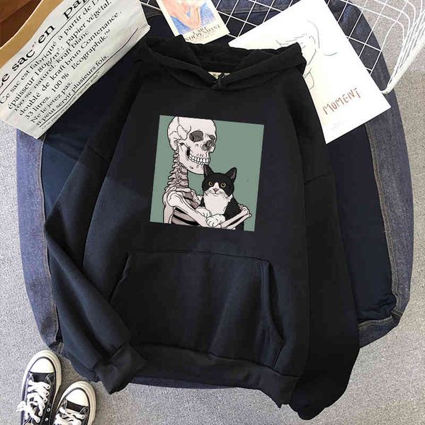 women hoodie winter casual fashion plus size loose gothic cat skull print fun harajuku long sleeve hip hop vintage hoodies sweatshirt, Black
women hoodie winter casual fashion plus size loose gothic cat skull print fun harajuku long sleeve hip hop vintage hoodies sweatshirt, Black