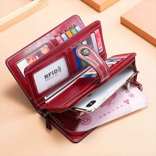 genuine leather women wallets rfid female purse long ladies wallet phone case woman and card holder, Red;black
genuine leather women wallets rfid female purse long ladies wallet phone case woman and card holder, Red;black
