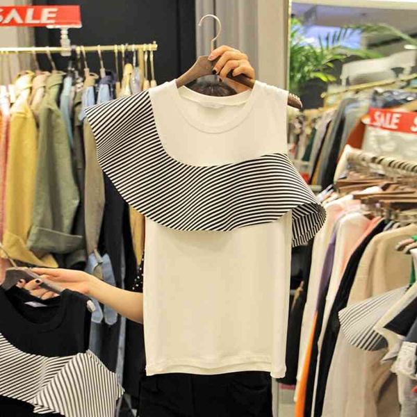 spring summer new ruffled diagonal shoulder strapless irregular o neck t-shirt women's all match 210421, White
spring summer new ruffled diagonal shoulder strapless irregular o neck t-shirt women's all match 210421, White