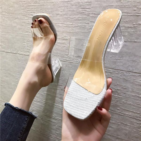 slippers clear heels women sandals summer shoes woman transparent high pumps wedding jelly buty damskie square hju7, Black
slippers clear heels women sandals summer shoes woman transparent high pumps wedding jelly buty damskie square hju7, Black