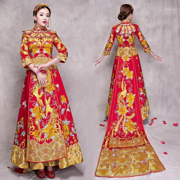 wedding cheongsam traditional chinese bride dress ancient marriage costume gown clothing womens embroidery phoenix red qipao ethnic
wedding cheongsam traditional chinese bride dress ancient marriage costume gown clothing womens embroidery phoenix red qipao ethnic