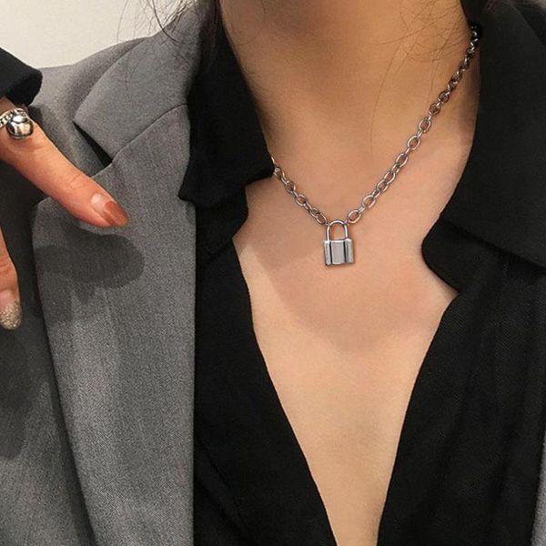 pendant necklaces punk choker lo nelaces sier color chain fashion jewelry mujer key padlo nelace for women christmas gift, Silver
pendant necklaces punk choker lo nelaces sier color chain fashion jewelry mujer key padlo nelace for women christmas gift, Silver