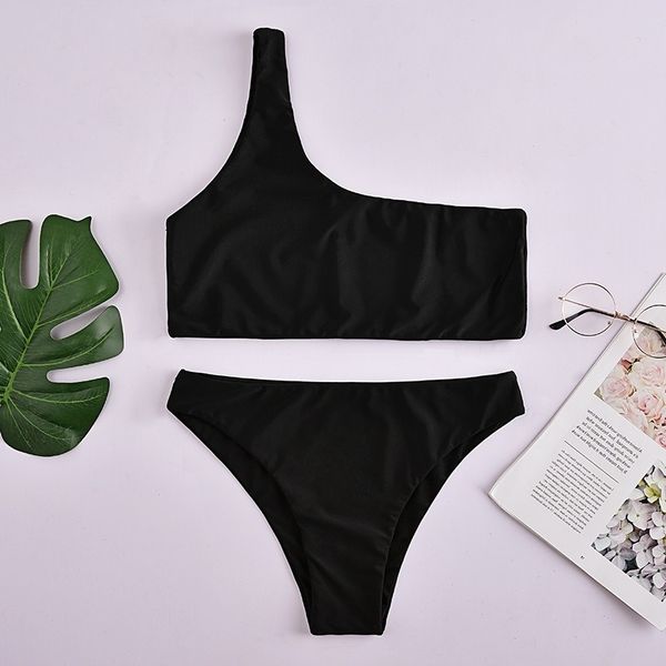 women swimwear push up swimsuit one shoulder solid black red brazilian bikini set 2020 biquini bathing beach swimming suit, White;black
women swimwear push up swimsuit one shoulder solid black red brazilian bikini set 2020 biquini bathing beach swimming suit, White;black