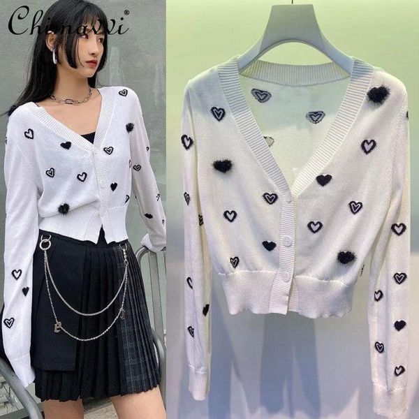 women's knits & tees 2021 women v-neck single breasted slim knitwear long sleeve thin black and white knit sweater heart jacquard knitt
women's knits & tees 2021 women v-neck single breasted slim knitwear long sleeve thin black and white knit sweater heart jacquard knitt