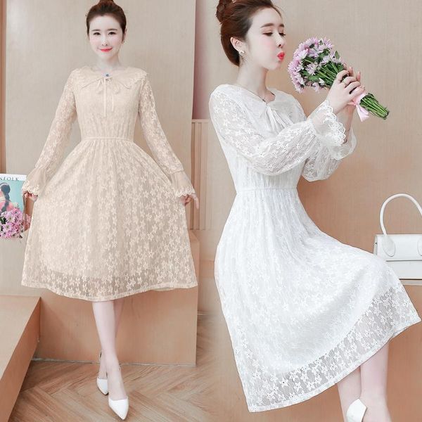 maternity dresses 9881# clothes spring autumn long sleeves lace solid color easy matching loose stylish dress for pregnant women, White
maternity dresses 9881# clothes spring autumn long sleeves lace solid color easy matching loose stylish dress for pregnant women, White