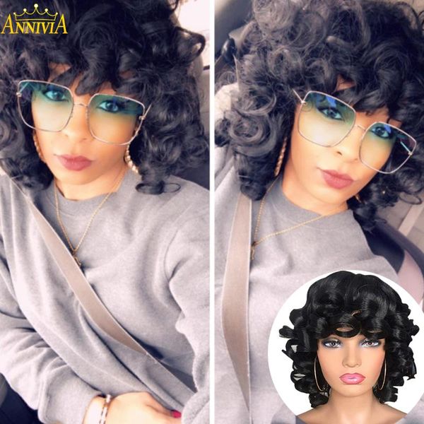 synthetic wigs short hair wig curly afro with bangs for women dark brown black high temperature annivia
synthetic wigs short hair wig curly afro with bangs for women dark brown black high temperature annivia