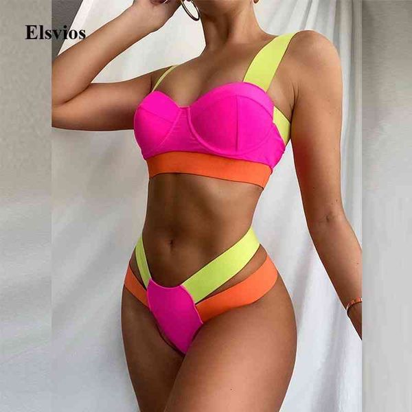 women's swimwear colorful patchwork bandage bikini swimsuits women underwire push up set bathing suit 2021 summer fashion biquini, White;black
women's swimwear colorful patchwork bandage bikini swimsuits women underwire push up set bathing suit 2021 summer fashion biquini, White;black
