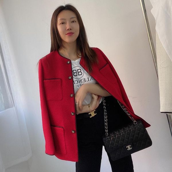 women's jackets red fragrance 2021 spring and autumn winter tweed slim cardigan, Black;brown
women's jackets red fragrance 2021 spring and autumn winter tweed slim cardigan, Black;brown