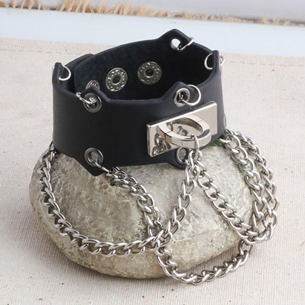 charm bracelets punk rock metal chains adjustable snap button bracelet vintage neo-gothic wide cuff leather & bangles for women, Golden;silver
charm bracelets punk rock metal chains adjustable snap button bracelet vintage neo-gothic wide cuff leather & bangles for women, Golden;silver