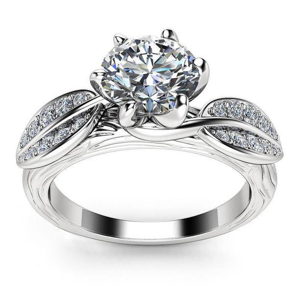 ring beset selling plated popular fashion jewelry six claw leaf 3a zircon wedding women's boutique hand ornaments alloy, Silver
ring beset selling plated popular fashion jewelry six claw leaf 3a zircon wedding women's boutique hand ornaments alloy, Silver