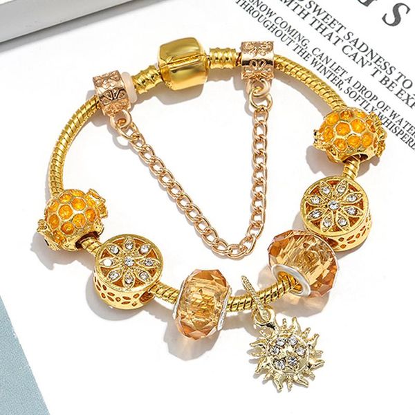 gold color sun pendant charm bracelet & bangle with bees flower beads bracelets for women wife girlfriend jewelry pulseras, Golden;silver
gold color sun pendant charm bracelet & bangle with bees flower beads bracelets for women wife girlfriend jewelry pulseras, Golden;silver