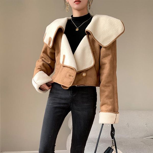 women's wool & blends leng yan lambs fur hooded integrated full-on khaki cloth coat lapel female, Black
women's wool & blends leng yan lambs fur hooded integrated full-on khaki cloth coat lapel female, Black