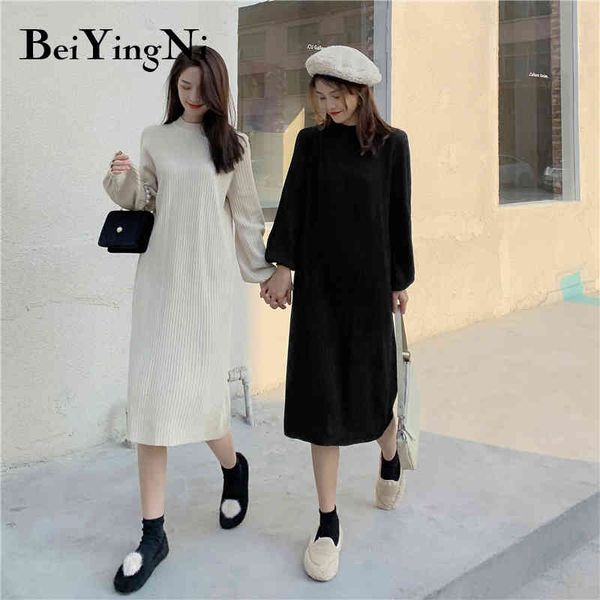 knitted dress women solid long sleeve autumn winter casual o-neck elegant midi dresses vintage black korean vestidos 210427, Black;gray
knitted dress women solid long sleeve autumn winter casual o-neck elegant midi dresses vintage black korean vestidos 210427, Black;gray