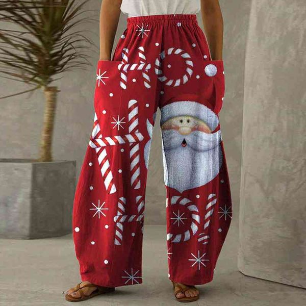 fashion christmas print pockets women pant casual loose plus size clothes, Black;white
fashion christmas print pockets women pant casual loose plus size clothes, Black;white
