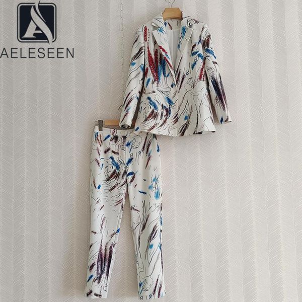 women's two piece pants aeleseen fashion designer autumn suit women single breasted sequins blazer + high waist printed flower print ca, White
women's two piece pants aeleseen fashion designer autumn suit women single breasted sequins blazer + high waist printed flower print ca, White