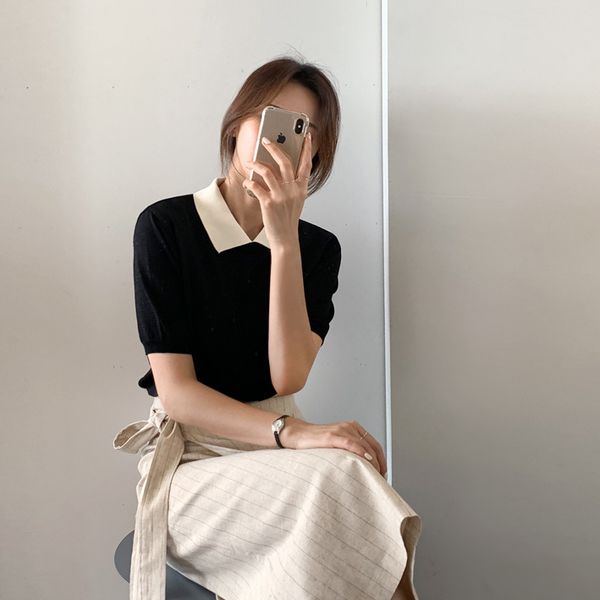 female sweater women winter pullover knitting overszie short sleeve girls loose sweaters knitted outerwear thin 210417, White;black
female sweater women winter pullover knitting overszie short sleeve girls loose sweaters knitted outerwear thin 210417, White;black