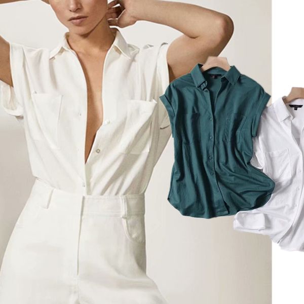 dave&di england office lady simple solid sleeveless blouse women blusas mujer de moda 2021 loose shirt womens and blouse, White
dave&di england office lady simple solid sleeveless blouse women blusas mujer de moda 2021 loose shirt womens and blouse, White