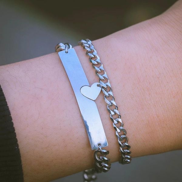 charm bracelets heart couple for men women puzzle bracelet titanium steel cuba chain braselet lovers jewelry friendship gift, Golden;silver
charm bracelets heart couple for men women puzzle bracelet titanium steel cuba chain braselet lovers jewelry friendship gift, Golden;silver