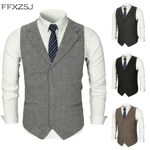 men's vests ffxzsj brand men woolen suit vest single breasted wedding groom slim fit elegant gentlemen waistcoat business formal, Black;white
men's vests ffxzsj brand men woolen suit vest single breasted wedding groom slim fit elegant gentlemen waistcoat business formal, Black;white