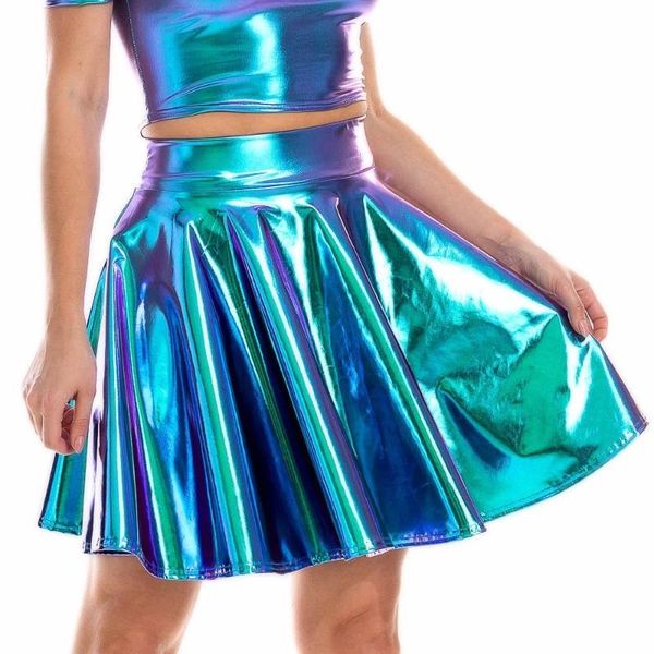 skirts japan korea summer laser high waist metallic pleated skirt mini pu leather club party dance shiny holographic, Black
skirts japan korea summer laser high waist metallic pleated skirt mini pu leather club party dance shiny holographic, Black