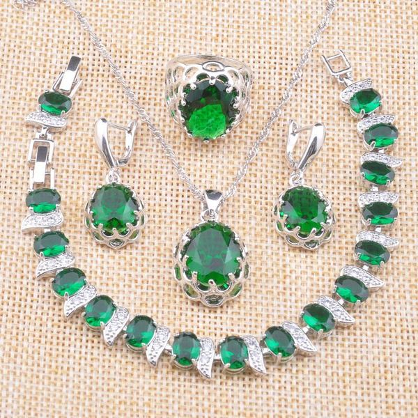 earrings & necklace green zirconia jewelry sets women's party jewellry with bracelet silver color and rings set gift
earrings & necklace green zirconia jewelry sets women's party jewellry with bracelet silver color and rings set gift