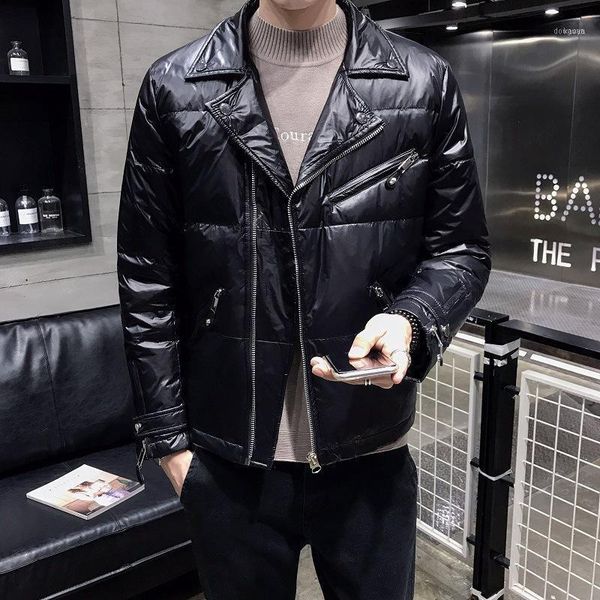white duck down winter suit collar jacket for men thickened warm korean handsome men's casual coat1, Black
white duck down winter suit collar jacket for men thickened warm korean handsome men's casual coat1, Black