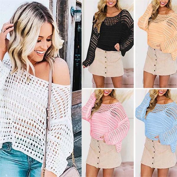 women's t-shirt womens fashion fishing net hollow smock loose long-sleeved solid solor sexys sweater -opk, White
women's t-shirt womens fashion fishing net hollow smock loose long-sleeved solid solor sexys sweater -opk, White