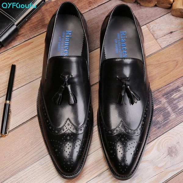 dress shoes qyfcioufu fashion genuine leather tassel men formal designer brand slip-on business office brogue, Black
dress shoes qyfcioufu fashion genuine leather tassel men formal designer brand slip-on business office brogue, Black