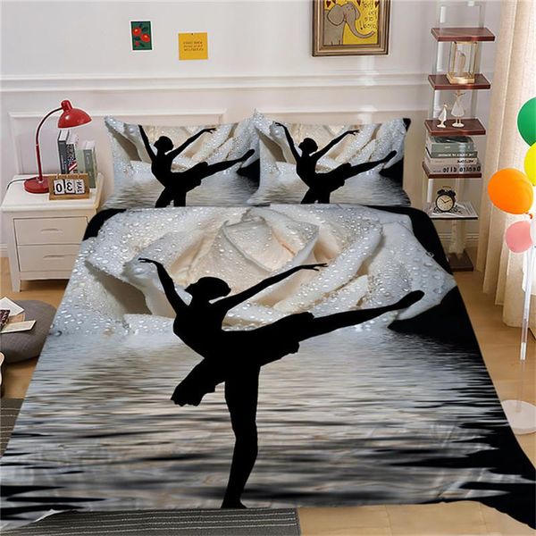 

ballet girl's bedding set duvet quilt cover comforter bed linen pillowcase king  full home texitle sets