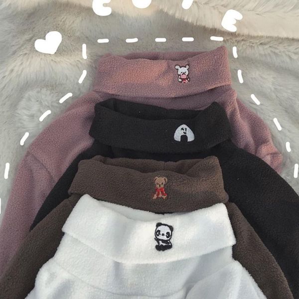 women's sweaters peonfly women turtleneck sweater solid color embroidery cartoon panda bear cute streetwear pullovers knitted female cl, White;black
women's sweaters peonfly women turtleneck sweater solid color embroidery cartoon panda bear cute streetwear pullovers knitted female cl, White;black