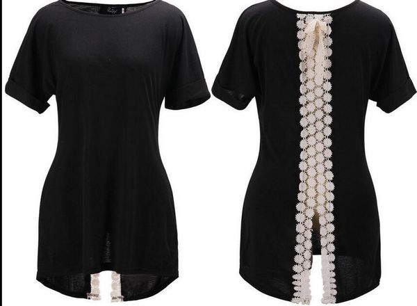 after women tank the split lace blouse stitching fashion tshirt summer vest short sleeve casual, White
after women tank the split lace blouse stitching fashion tshirt summer vest short sleeve casual, White