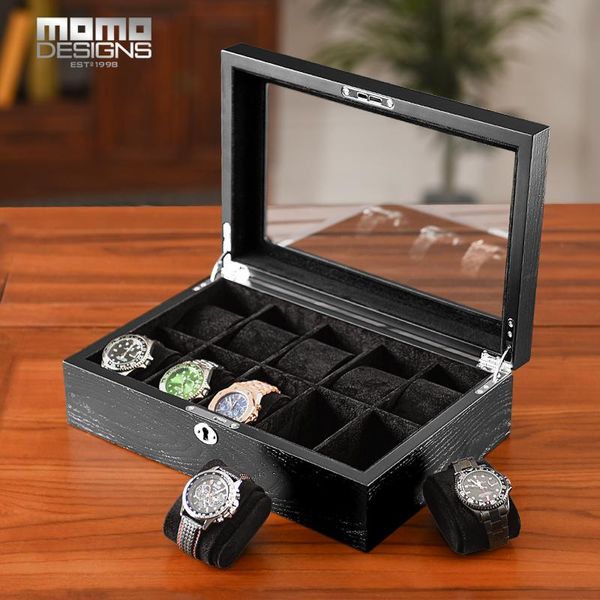 watch boxes & cases luxury wooden box organizer black wood holder glass window display for men watches storage case wb10, Black;blue
watch boxes & cases luxury wooden box organizer black wood holder glass window display for men watches storage case wb10, Black;blue