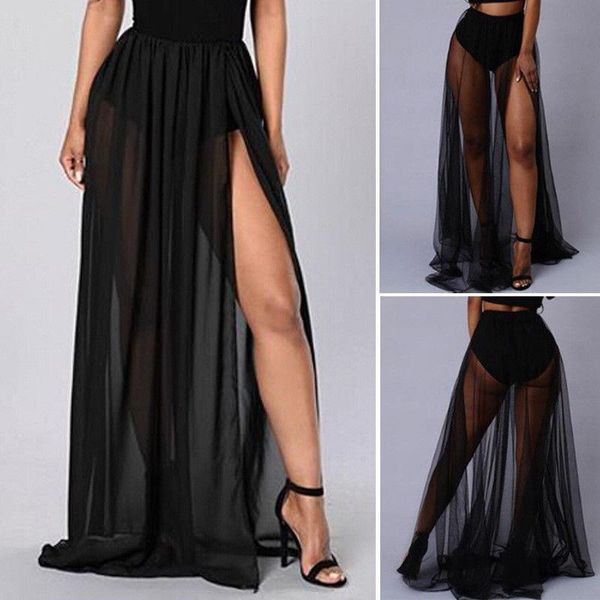 arrival trendy sheer women skirts mesh see through long maxi stylish female chiffon, Black
arrival trendy sheer women skirts mesh see through long maxi stylish female chiffon, Black