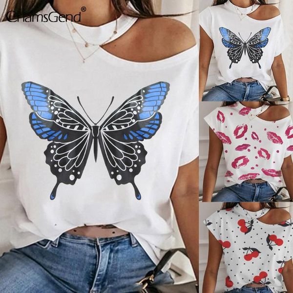 women's t-shirt summer butterfly printed t-shirts women casual harajuku tee off shoulder female short sleeves t shirt clothing, White
women's t-shirt summer butterfly printed t-shirts women casual harajuku tee off shoulder female short sleeves t shirt clothing, White