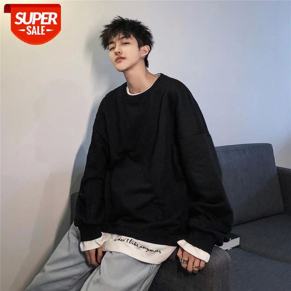 2019 spring men's fashion clothes full cotton pullover false two piece coats round neck hoodies casual loose sweatshirts m-xl #2q9u, Black
2019 spring men's fashion clothes full cotton pullover false two piece coats round neck hoodies casual loose sweatshirts m-xl #2q9u, Black