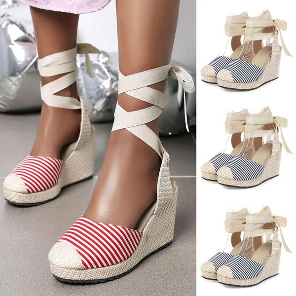 shoes woman ankle strap sandals comfortable slippers stripe womens casual breathable canvas pumps zapatos de mujer 3.3, Black
shoes woman ankle strap sandals comfortable slippers stripe womens casual breathable canvas pumps zapatos de mujer 3.3, Black