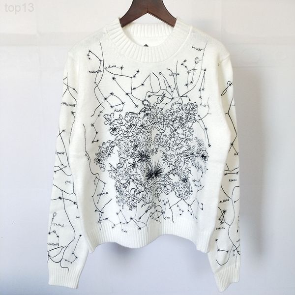quality womens high sweater designer long sleeve spring and autumn embroidered round neck fashionable knitted women's, White;black
quality womens high sweater designer long sleeve spring and autumn embroidered round neck fashionable knitted women's, White;black