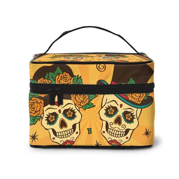 cosmetic bags & cases 2021 multi-function travel organizer bag mexican sugar skulls with maracas women beauty makeup toiletry wash 
cosmetic bags & cases 2021 multi-function travel organizer bag mexican sugar skulls with maracas women beauty makeup toiletry wash