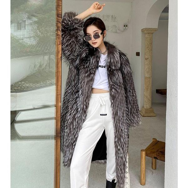 women's fur & faux donsignet women coat autumn winter silver imitation long fashion trend windbreaker, Black
women's fur & faux donsignet women coat autumn winter silver imitation long fashion trend windbreaker, Black