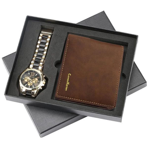 watch+wallet 2021 2pes/set men's gift set beautifully packaged watches+wallet quality creative combination wristwatches, Slivery;brown
watch+wallet 2021 2pes/set men's gift set beautifully packaged watches+wallet quality creative combination wristwatches, Slivery;brown