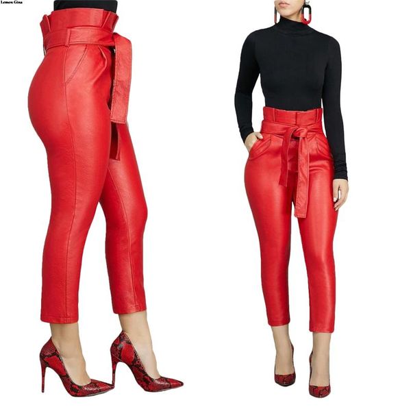 women's pants & capris lemon gina 2021 women high waist ruffles with sashes faux leather pencil vintage long pu trousers 2 colors 093, Black;white
women's pants & capris lemon gina 2021 women high waist ruffles with sashes faux leather pencil vintage long pu trousers 2 colors 093, Black;white