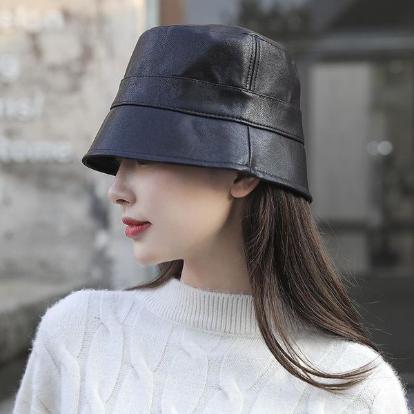 beanie/skull caps pu leather bucket hat fisherman fashion cover basin literary autumn and winter bonnets for women beanie, Blue;gray
beanie/skull caps pu leather bucket hat fisherman fashion cover basin literary autumn and winter bonnets for women beanie, Blue;gray