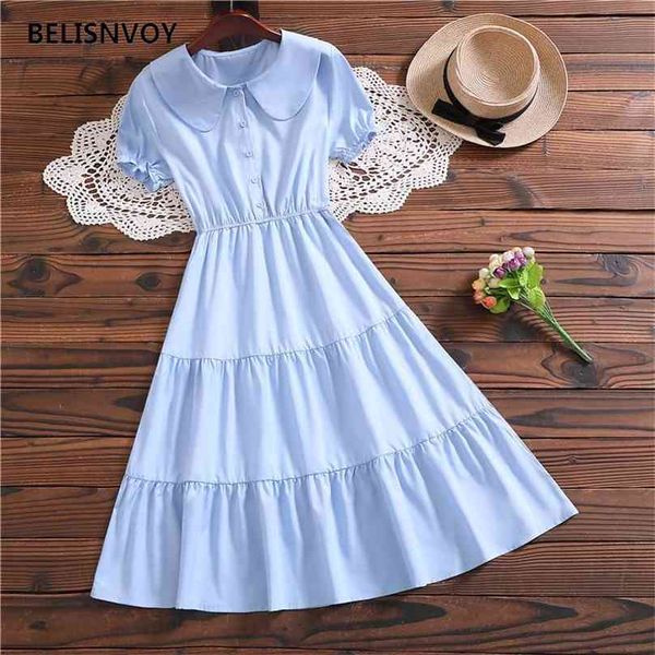 japanese mori girl peter pan collar midi dresses women summer solid party sundress casual ruffles hem holiday vestidos 210520, Black;gray
japanese mori girl peter pan collar midi dresses women summer solid party sundress casual ruffles hem holiday vestidos 210520, Black;gray
