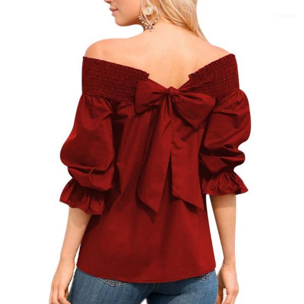 women's blouses & shirts off the shoulder spring summer women blouse shirt bowknot slash neck elegant ladies casual loose blus, White
women's blouses & shirts off the shoulder spring summer women blouse shirt bowknot slash neck elegant ladies casual loose blus, White