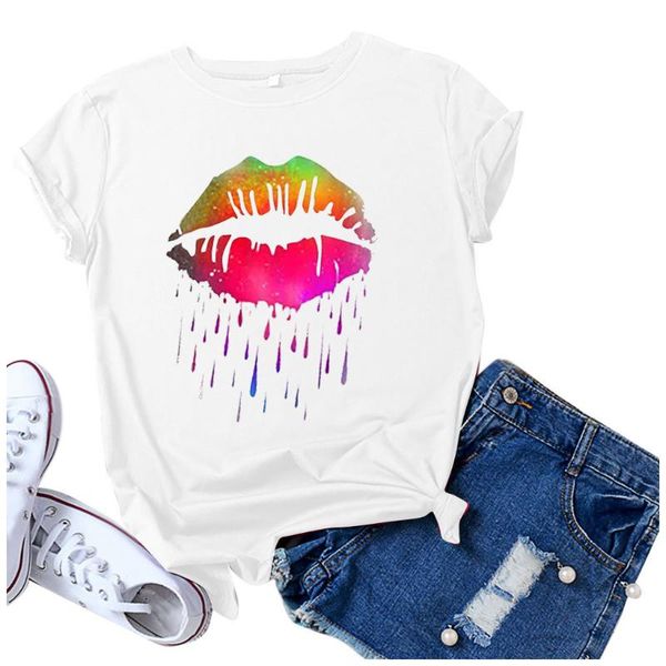 women's t-shirt 2021 t shirt women colorful lips printed fashion graphic asual ladies short sleeves female t-shirts clothes, White
women's t-shirt 2021 t shirt women colorful lips printed fashion graphic asual ladies short sleeves female t-shirts clothes, White