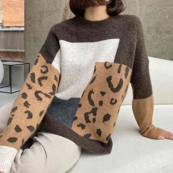 women's sweaters genayooa leopard patchwork cashmere sweater women loose casual knitted pullovers autumn soft knitwear female retro jum, White;black
women's sweaters genayooa leopard patchwork cashmere sweater women loose casual knitted pullovers autumn soft knitwear female retro jum, White;black