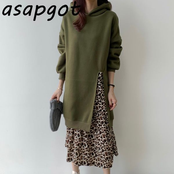 autumn winter loose leopard print chiffon stitching hooded plus fleece thick fake two piece hoodies dress women street casual 210429, Black;gray
autumn winter loose leopard print chiffon stitching hooded plus fleece thick fake two piece hoodies dress women street casual 210429, Black;gray
