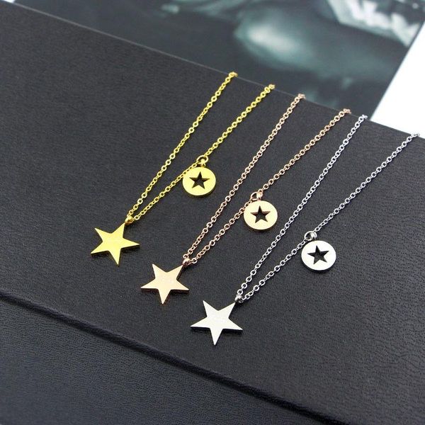 pendant necklaces love hollow star round necklace stainless steel rose gold color women party gift, Silver
pendant necklaces love hollow star round necklace stainless steel rose gold color women party gift, Silver